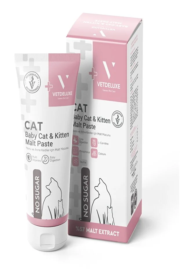 Vetdeluxe Tüy Yumağı Önleyici Yavru, Hamile ve Emziren Kedi Malt Macunu (100 g)