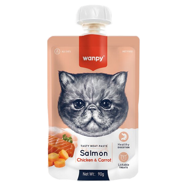 Somonlu Tavuklu ve Havuçlu Ezme Kedi Ödül Maması 90gr