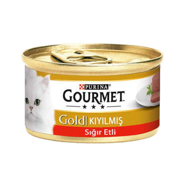 Gold Kıyılmış Sığır Etli Kedi Konservesi 85gr (6 Adet)