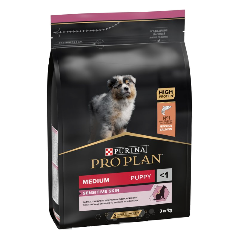 Puppy Medium Sensitive Skin Somonlu Orta Irk Yavru Köpek Maması 3kg