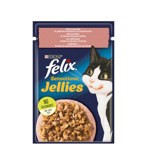 Pouch Jöle İçinde Somonlu ve Karidesli Yetişkin Kedi Konservesi 85gr