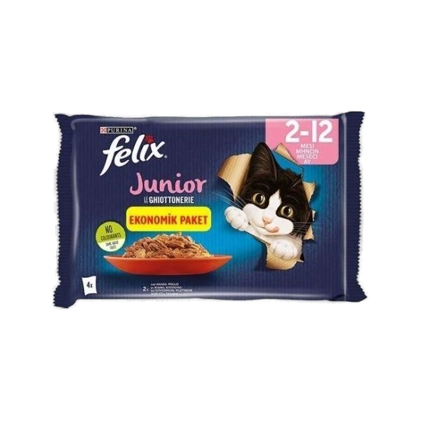 Pouch Jöle İçinde Sığır Etli ve Tavuklu Yavru Kedi Konservesi 85gr (4'lü)