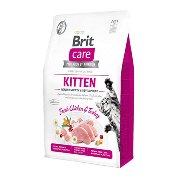 Hipoalerjenik Sağlıklı Büyüme için Tavuklu ve Hindili Tahılsız Yavru Kedi Maması 2kg