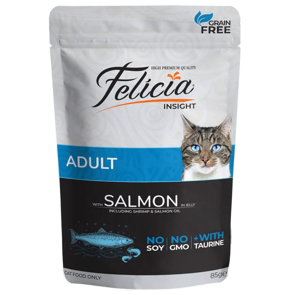 Jöle İçinde Somonlu Taurinli Tahılsız Yetişkin Kedi Konservesi 85gr