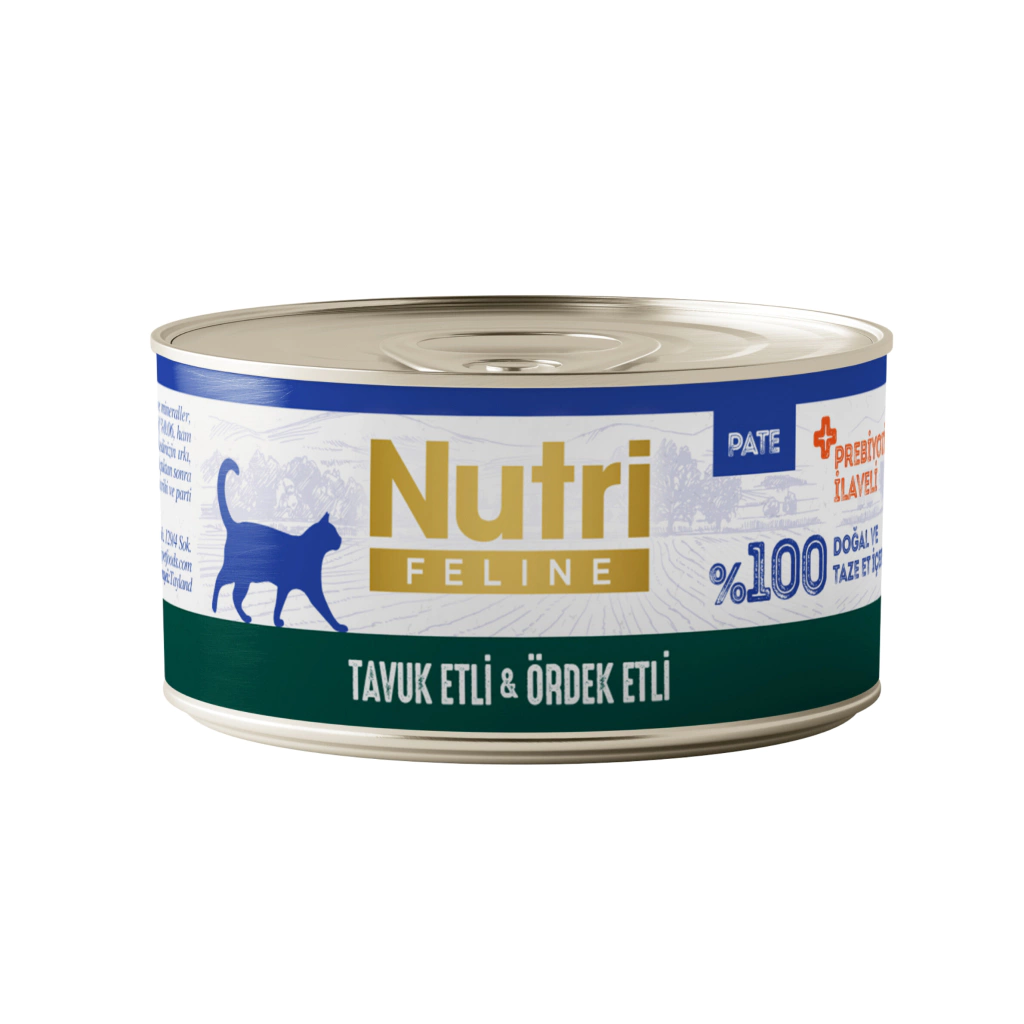Nutri Feline Tavuk Etli ve Ördekli Tahılsız Konserve Yetişkin Kedi Maması (70 g)