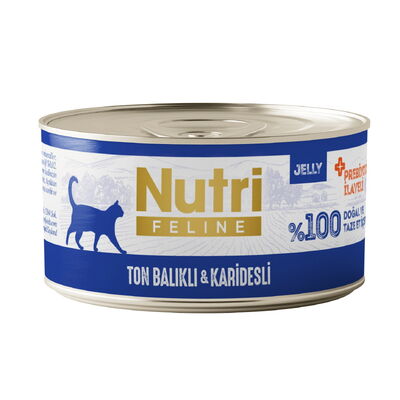 Nutri Feline Ton Balıklı ve Karidesli Tahılsız Konserve Yetişkin Kedi Maması (70 g)