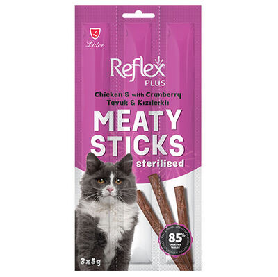 Reflex Cat Stick Kümes Hayvanı Etli ve Kızılcıklı Kedi Ödülü (3 x 5 g)
