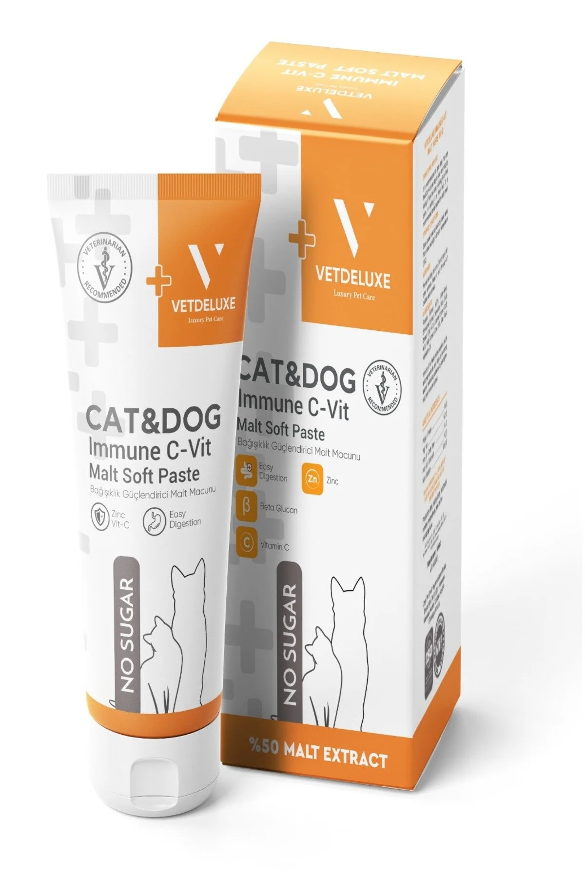 Vetdeluxe Kedi ve Köpek Bağışıklık Güçlendirici C Vitaminli Malt Macun (100 g)